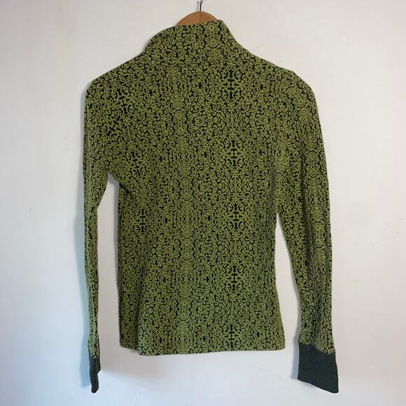 KAVU Pullover Top S Green Black Thumbholes Hiking Outdoor Layer Casual Trailwear - Picture 5 of 8